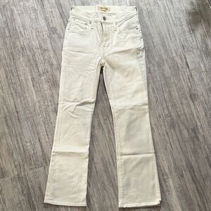 Madewell Women's Mid-Rise Kick Out White Flare Jeans
